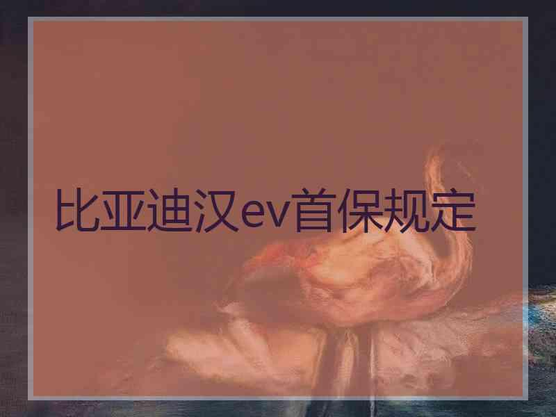 比亚迪汉ev首保规定