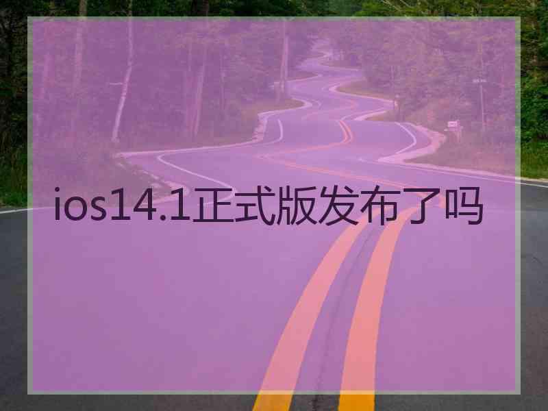 ios14.1正式版发布了吗