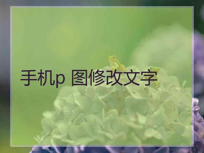 手机p 图修改文字