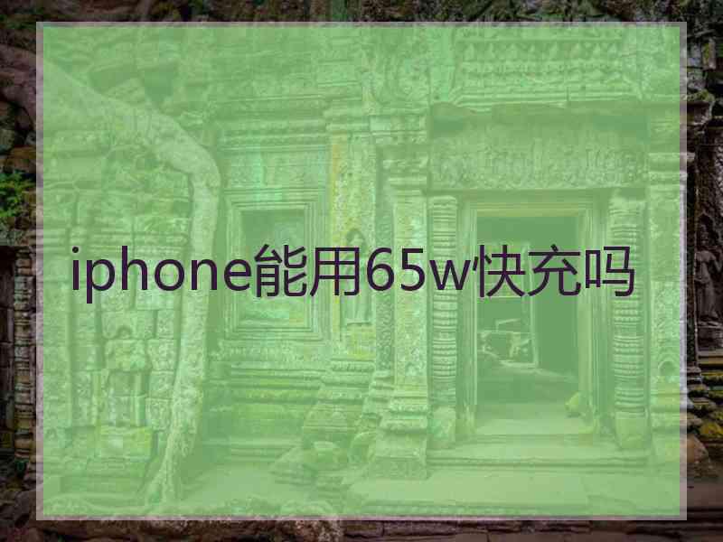 iphone能用65w快充吗