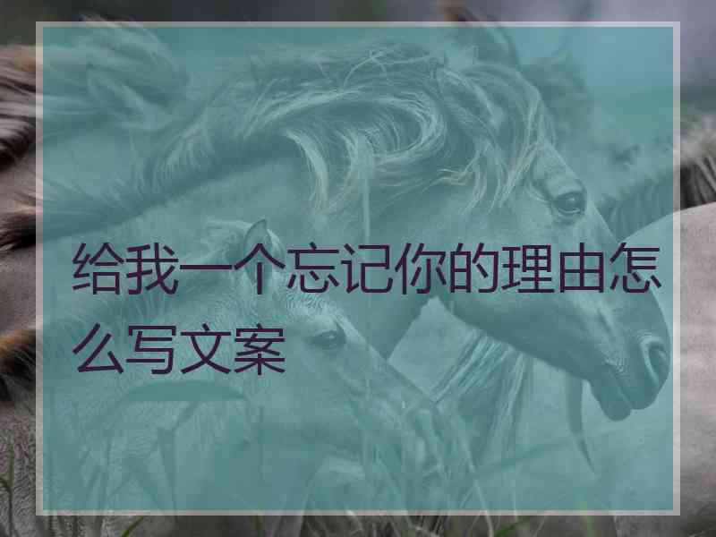 给我一个忘记你的理由怎么写文案