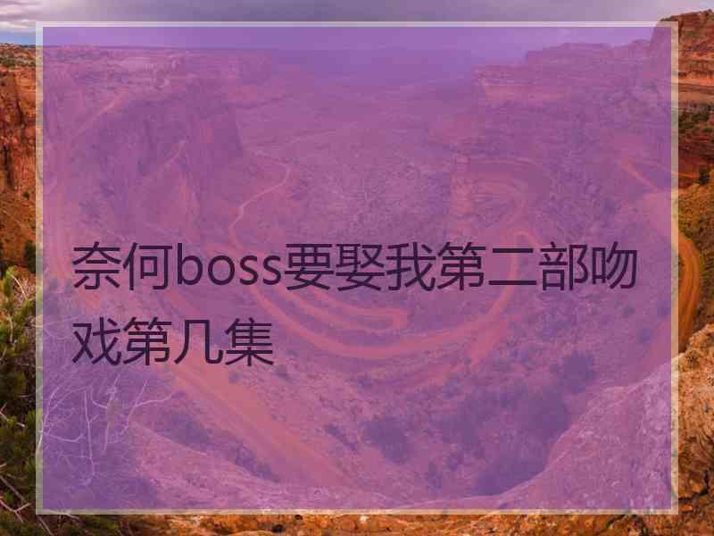 奈何boss要娶我第二部吻戏第几集