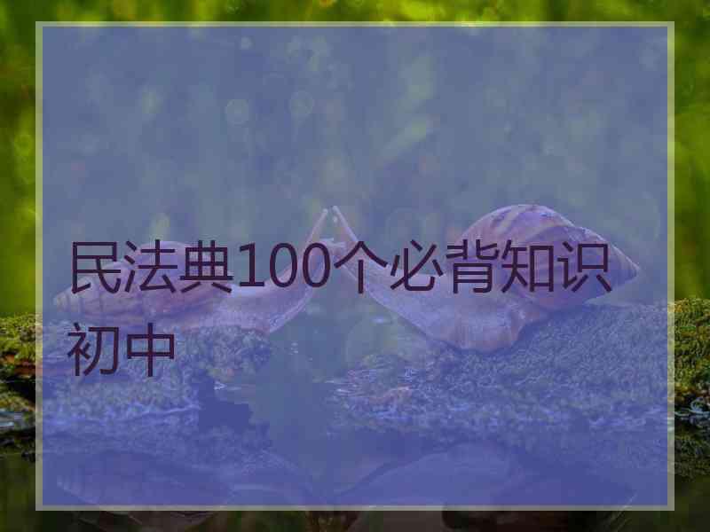 民法典100个必背知识初中