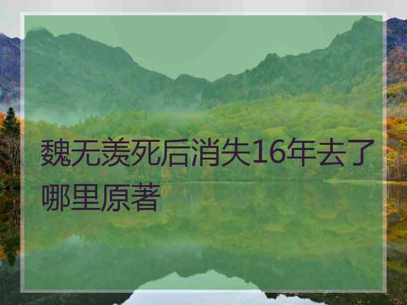 魏无羡死后消失16年去了哪里原著