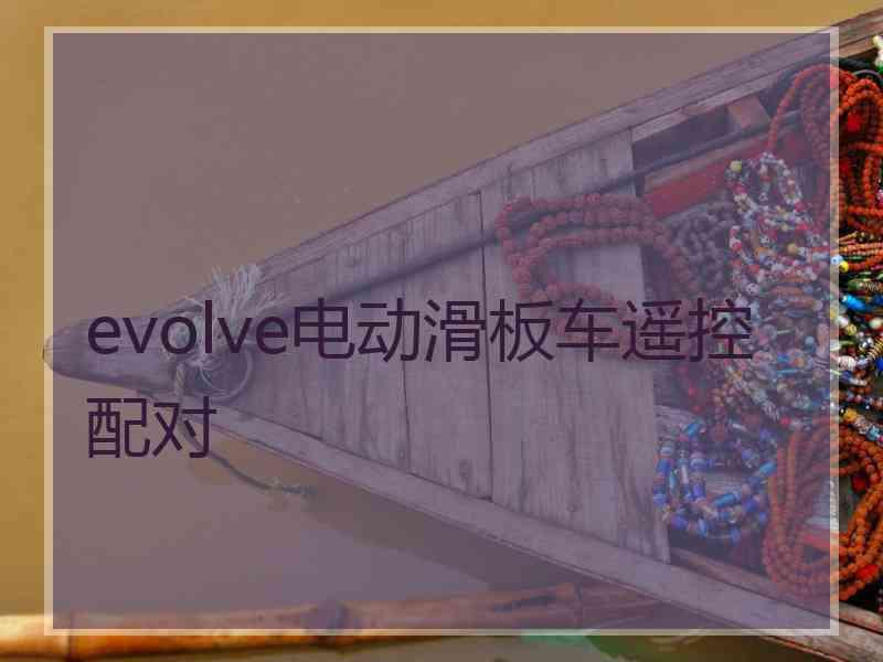 evolve电动滑板车遥控配对