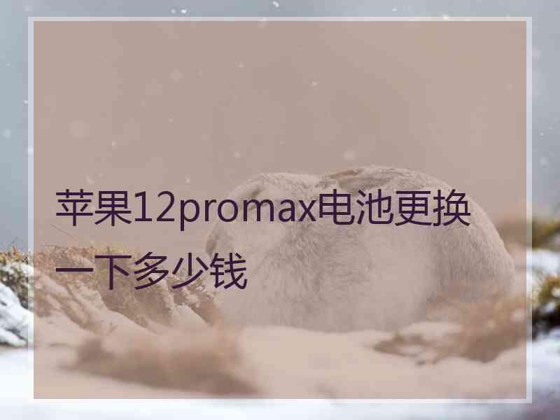 苹果12promax电池更换一下多少钱