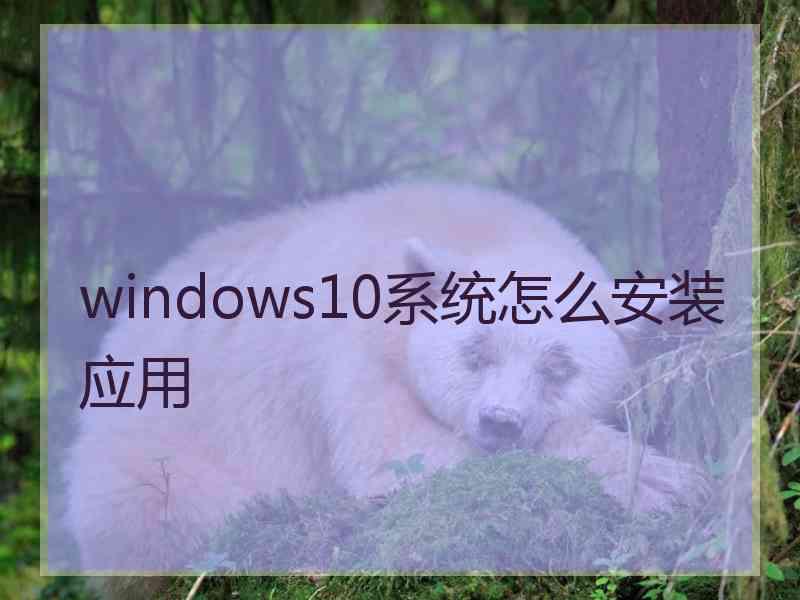 windows10系统怎么安装应用