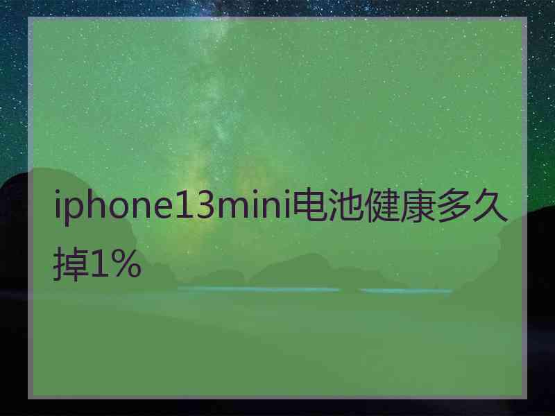 iphone13mini电池健康多久掉1%