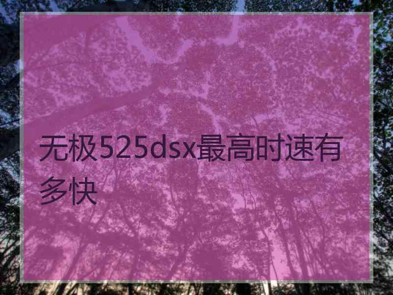 无极525dsx最高时速有多快