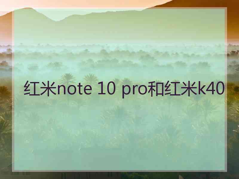 红米note 10 pro和红米k40