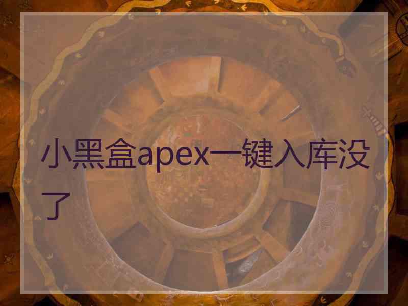 小黑盒apex一键入库没了