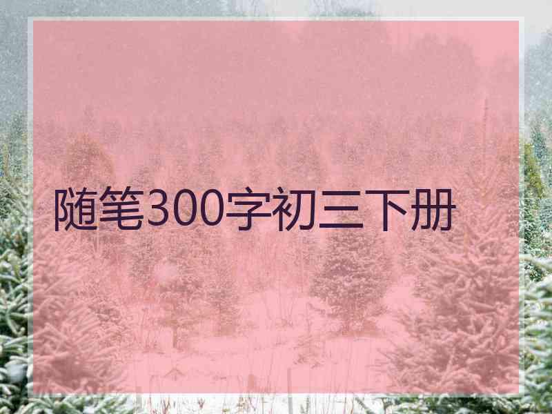 随笔300字初三下册