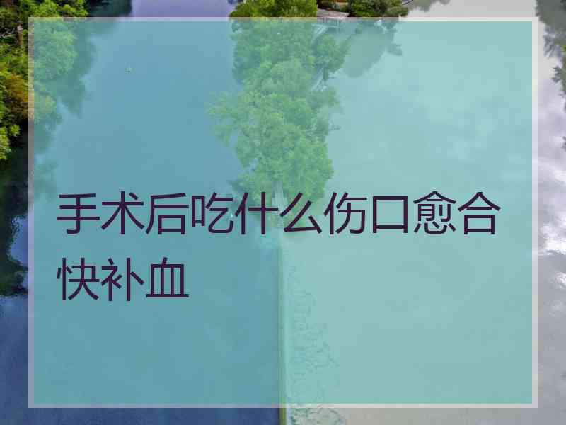 手术后吃什么伤口愈合快补血