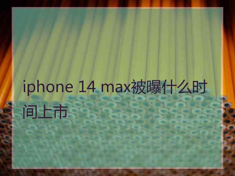 iphone 14 max被曝什么时间上市