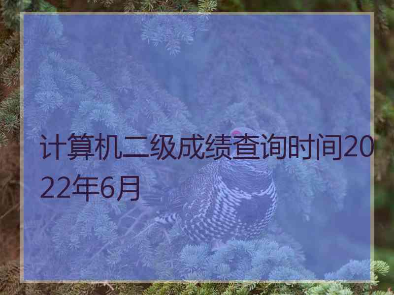 计算机二级成绩查询时间2022年6月