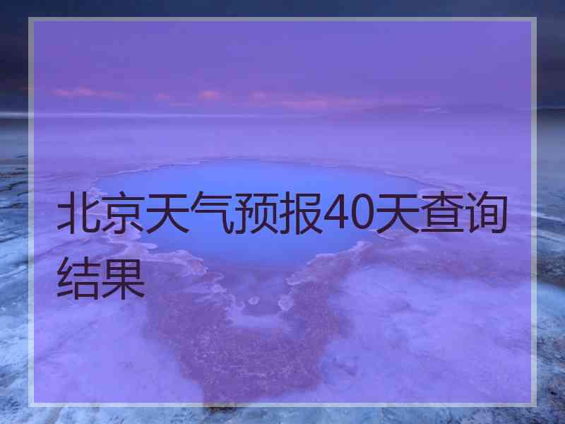 北京天气预报40天查询结果