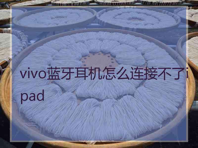 vivo蓝牙耳机怎么连接不了ipad