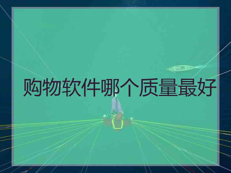 购物软件哪个质量最好