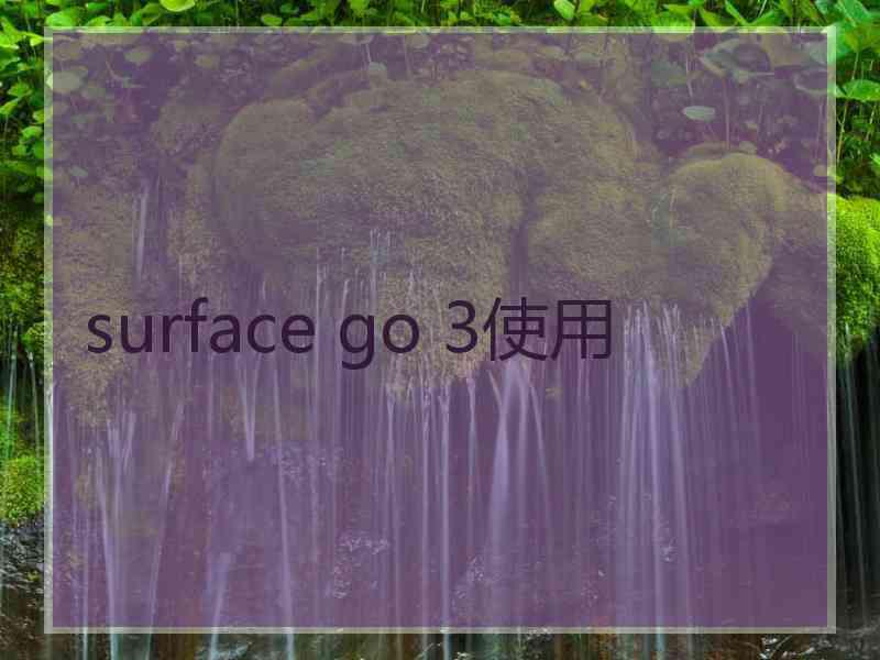 surface go 3使用