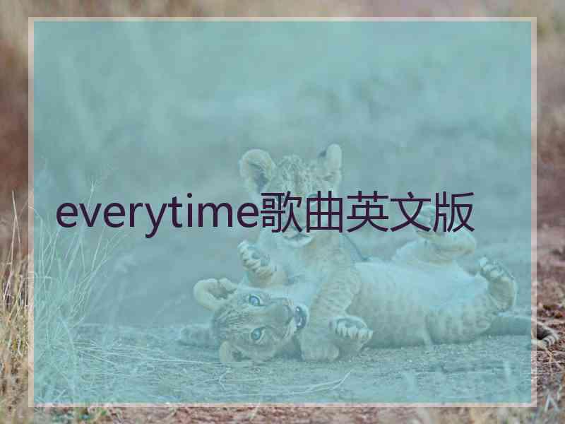 everytime歌曲英文版