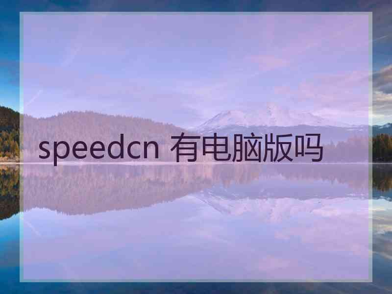 speedcn 有电脑版吗