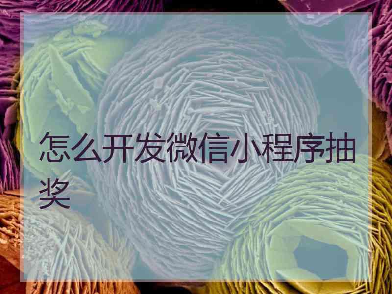 怎么开发微信小程序抽奖