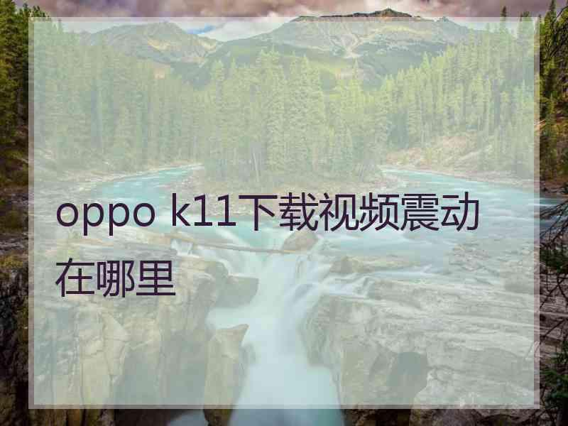 oppo k11下载视频震动在哪里