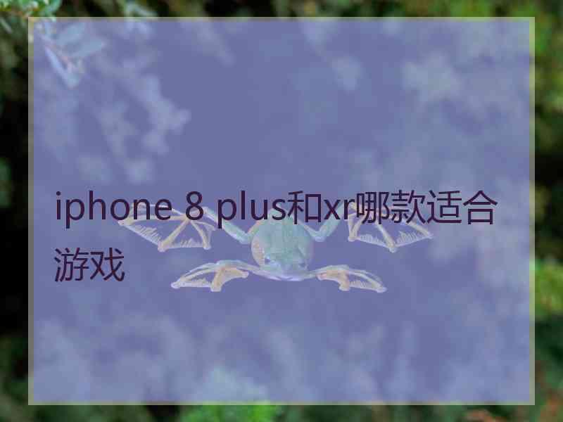 iphone 8 plus和xr哪款适合游戏