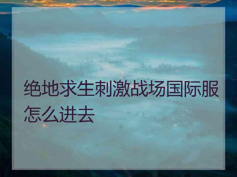 绝地求生刺激战场国际服怎么进去