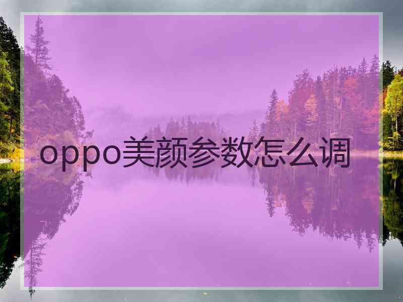 oppo美颜参数怎么调