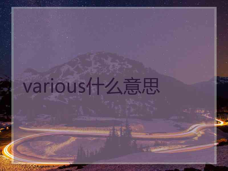 various什么意思