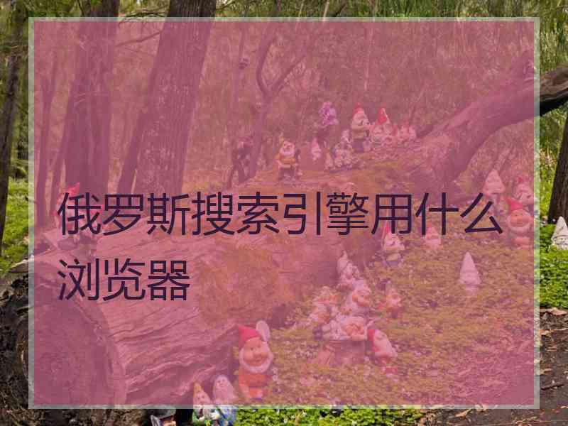 俄罗斯搜索引擎用什么浏览器