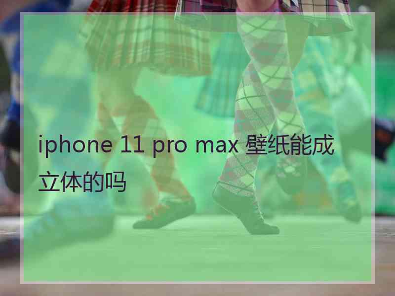 iphone 11 pro max 壁纸能成立体的吗