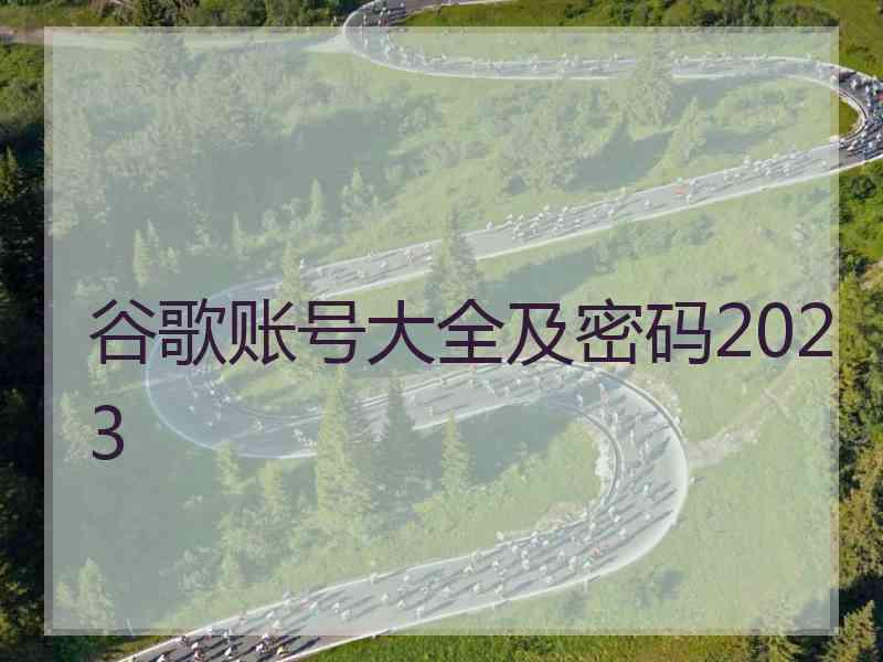 谷歌账号大全及密码2023