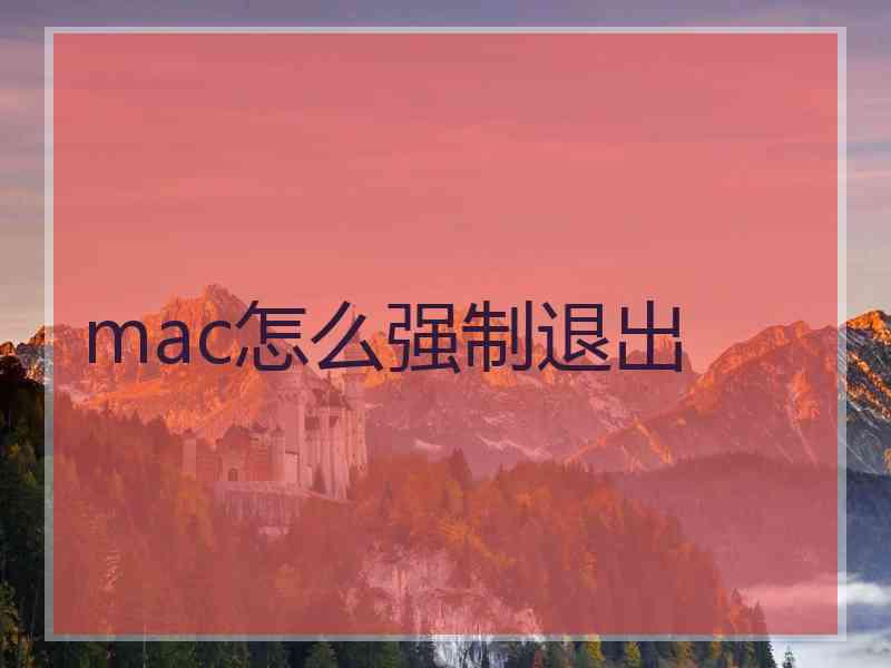 mac怎么强制退出