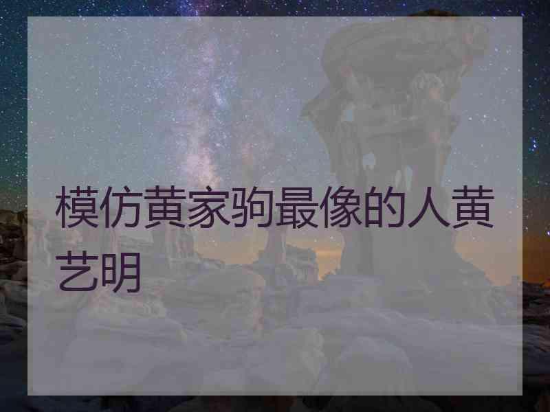 模仿黄家驹最像的人黄艺明