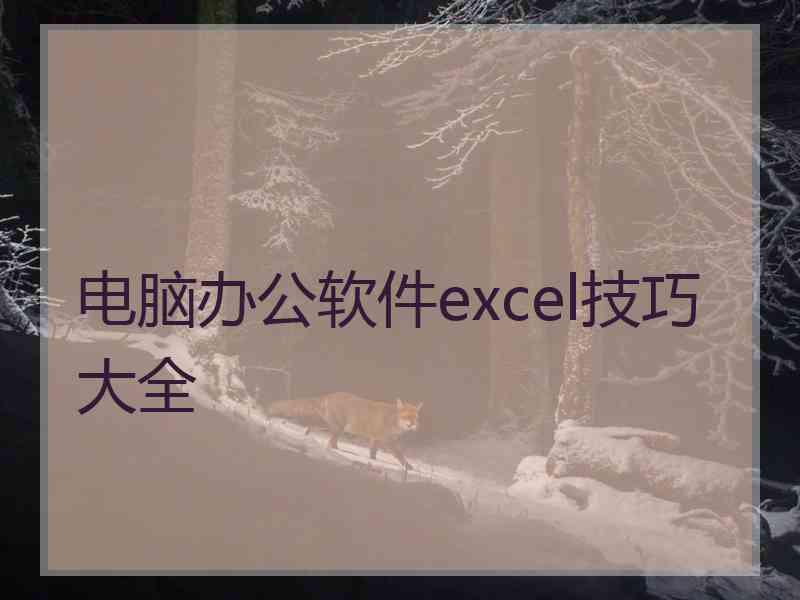 电脑办公软件excel技巧大全