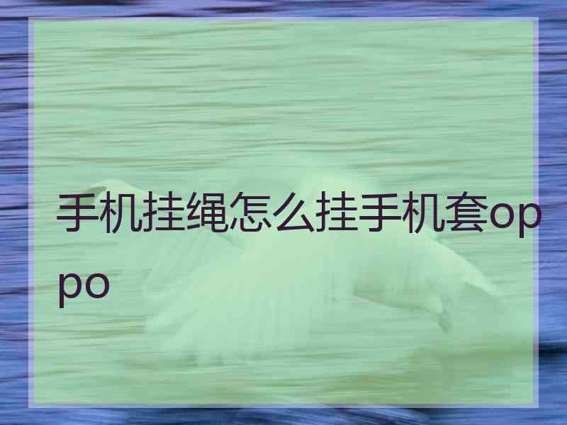 手机挂绳怎么挂手机套oppo