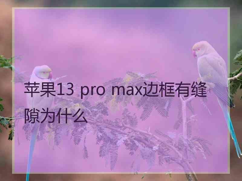 苹果13 pro max边框有缝隙为什么