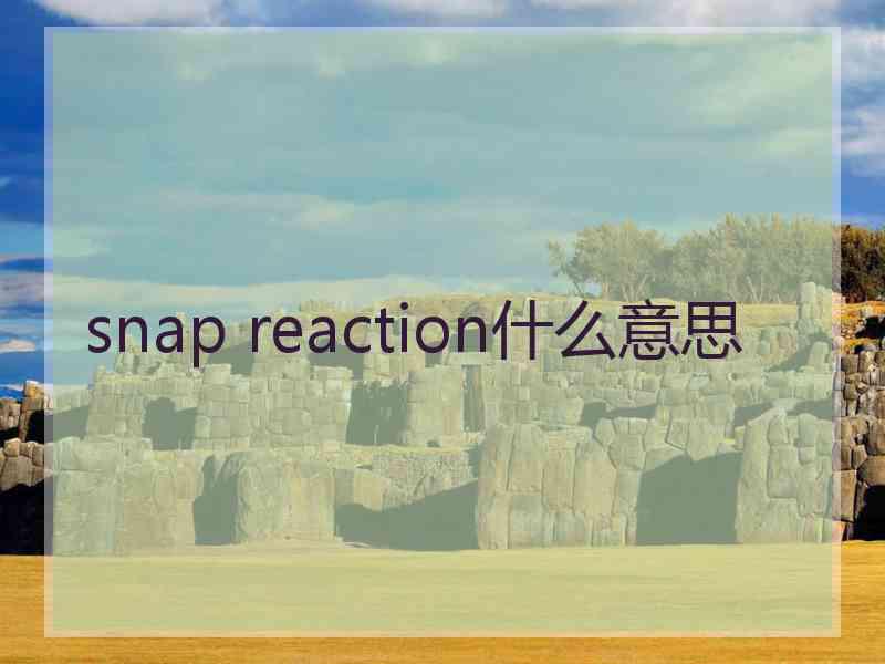 snap reaction什么意思