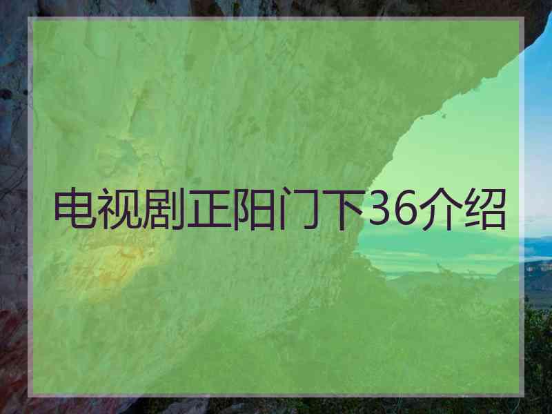 电视剧正阳门下36介绍