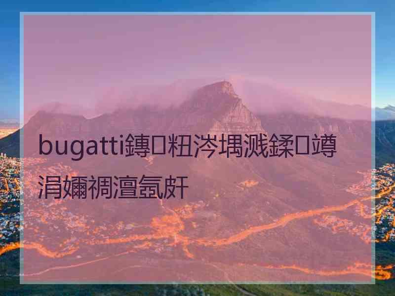 bugatti鏄粈涔堣溅鍒竴涓嬭禂澶氬皯