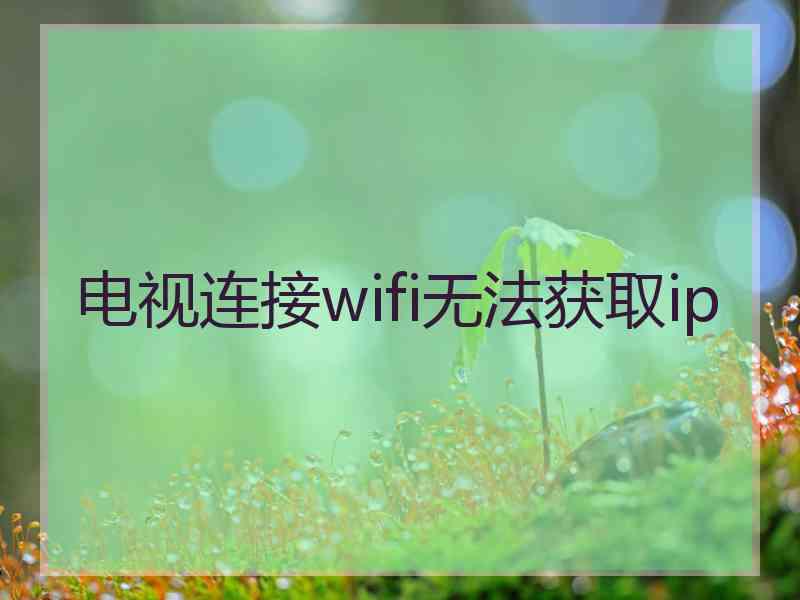 电视连接wifi无法获取ip