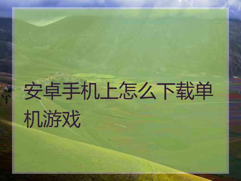 安卓手机上怎么下载单机游戏