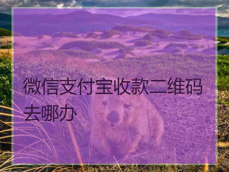 微信支付宝收款二维码去哪办