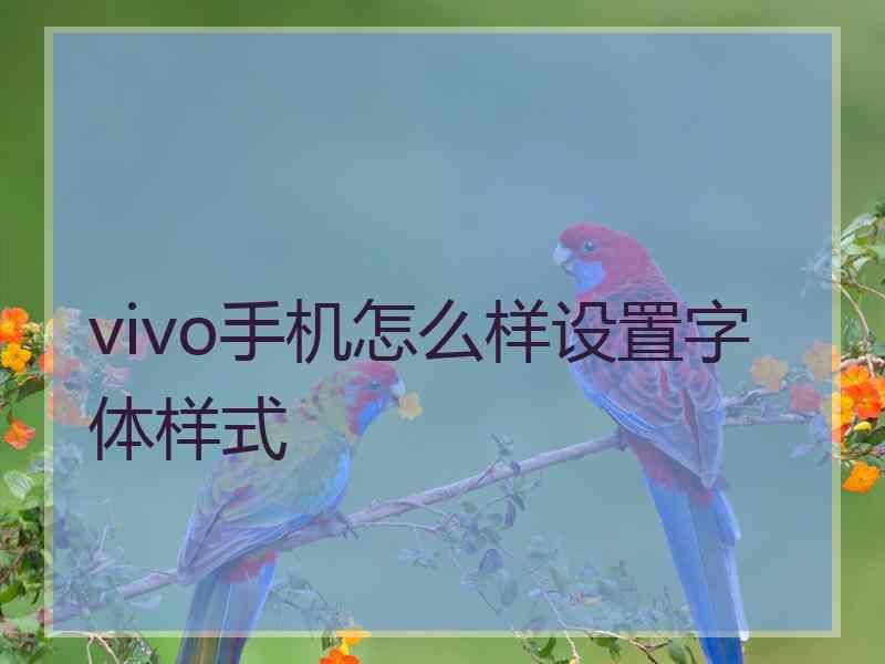 vivo手机怎么样设置字体样式