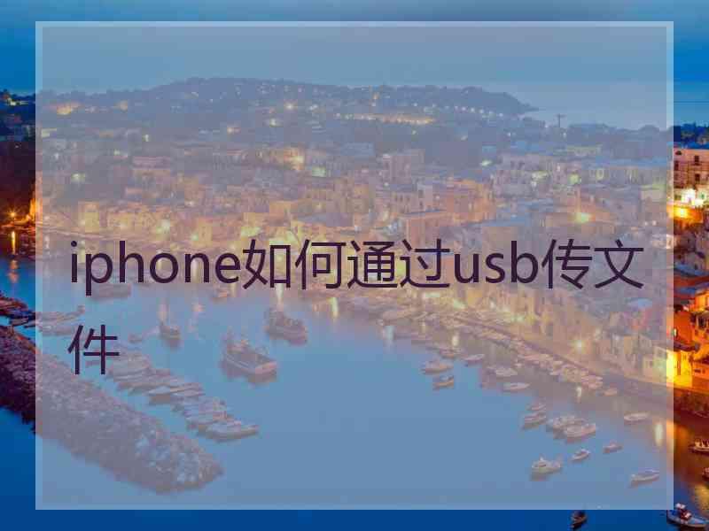 iphone如何通过usb传文件