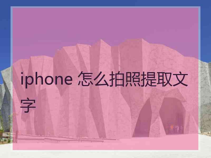 iphone 怎么拍照提取文字