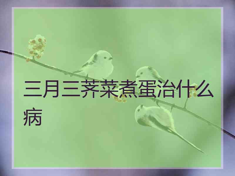 三月三荠菜煮蛋治什么病