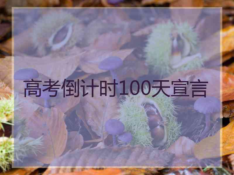 高考倒计时100天宣言